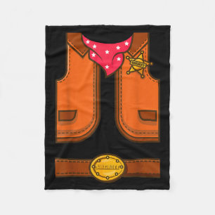 Couverture Polaire Veste simple de cowboy de sheriff western drôle d'