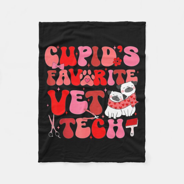 Couverture Polaire Vet Tech Valentines Day Veterinary Vet Student Vet (Devant)