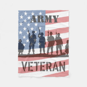 Couverture Polaire Vétéran personnalisable d'armée avec le drapeau