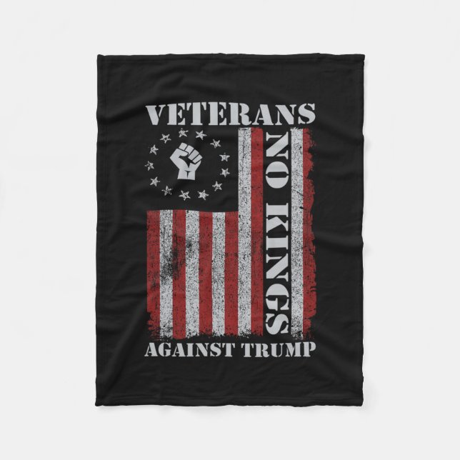 Couverture Polaire Vétérans Militaires Protestent Drapeau États-Unis  (Devant)