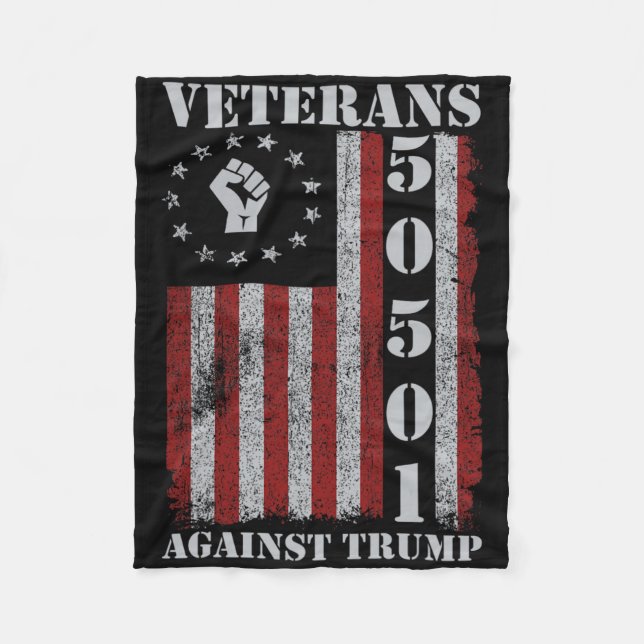 Couverture Polaire Vétérans Militaires Protestent Drapeau États-Unis  (Devant)