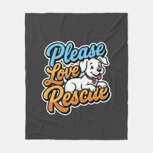 Couverture Polaire Veuillez aimer le chien de sauvetage