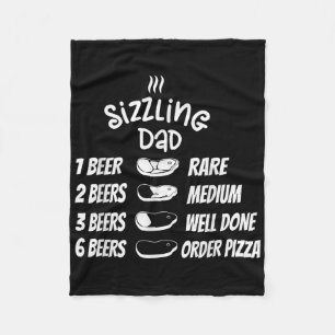 Couverture Polaire Viande de Papa Sizzling Bière Pizza Drôle Bbq