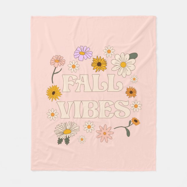 Couverture Polaire Vibes de automne roses (Devant)