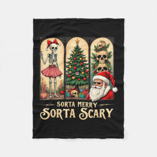 Couverture Polaire Vibes de Noël Squelette Sorta Merry Sorta Effrayan