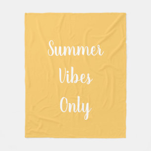 Couverture Polaire Vibes d'été jaune et blanc uniquement