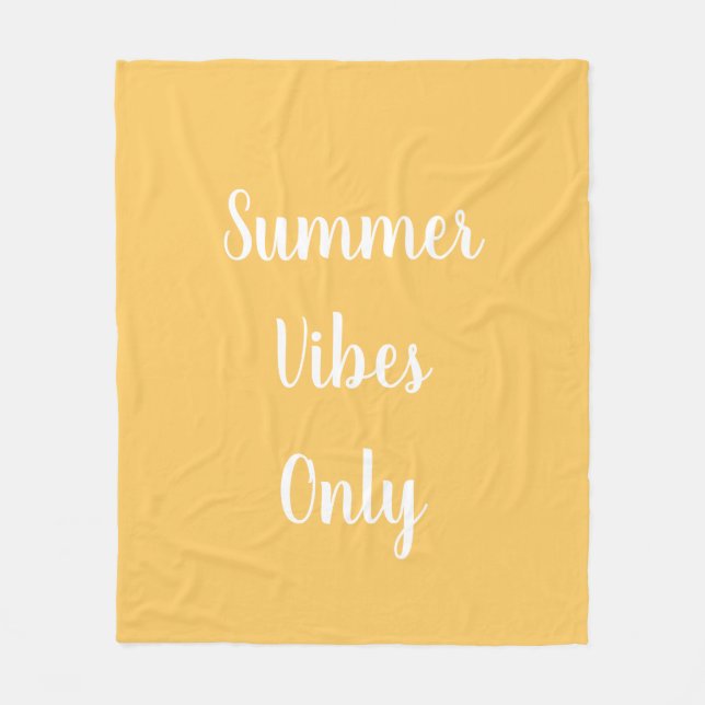 Couverture Polaire Vibes d'été jaune et blanc uniquement (Devant)