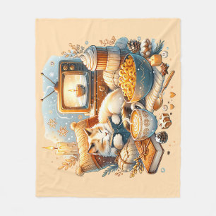 Couverture Polaire Vibes douillettes uniquement : Chat, Livre, Mac &