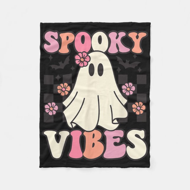Couverture Polaire Vibes éffrayantes Halloween Ghost Costume Rétro Su (Devant)