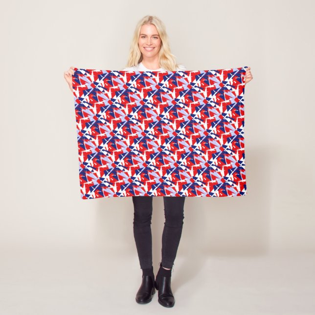 Couverture Polaire Vibes positives Bleu rouge blanc (En situation)