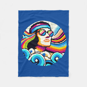 Couverture Polaire Vibes rétro - les années 70 Pixel Art Super pour H