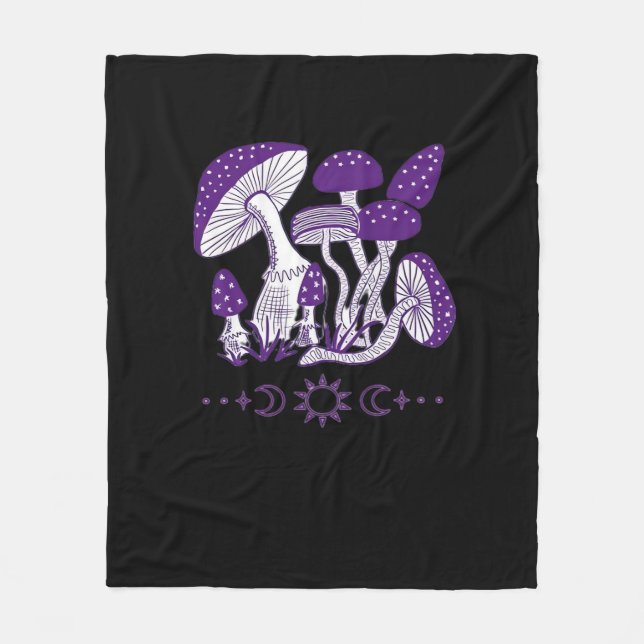 Couverture Polaire Vibes Whimsigoth de champignons (Devant)