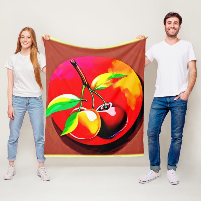 Couverture Polaire Vibrant Cherry Duo (En situation)