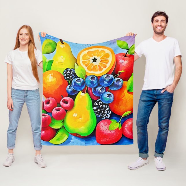 Couverture Polaire Vibrant Fruit Still Life (En situation)