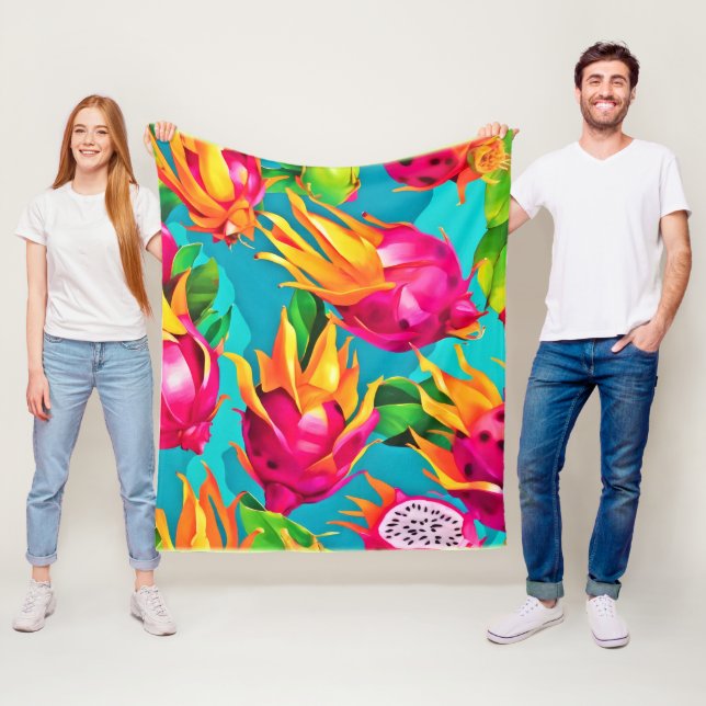 Couverture Polaire Vibrant Motif de fruits de Dragoon (En situation)