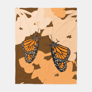 Couverture Polaire Vibrant Orange Alimentation Monarque Papillon Pair