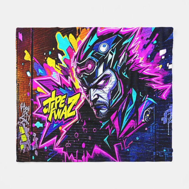 Couverture Polaire Vibrant Street Art (Devant (Horizontal))