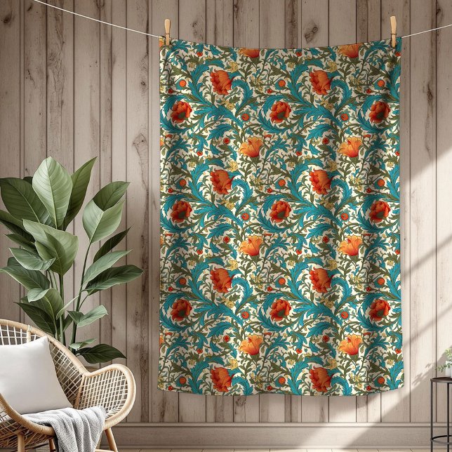 Couverture Polaire Vibrant William Morris Élégance florale intemporel (Vibrant William Morris Timeless Floral Elegance Fleece Blanket)