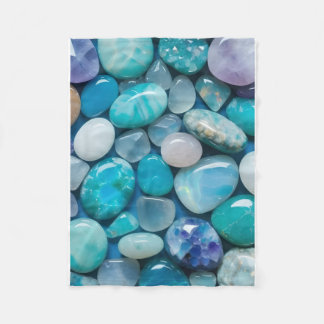 Couverture Polaire Vibrantes Pierres Précieuses de Cristal Turquoise