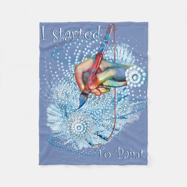 Couverture Polaire Vibration bleue Abstraite (Devant)