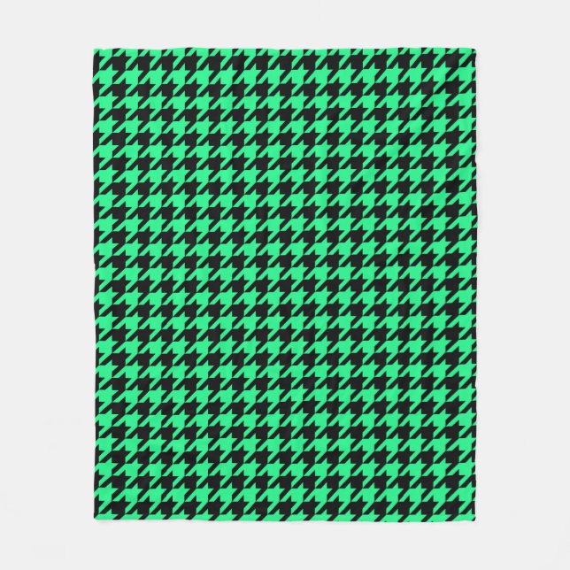 Couverture Polaire Vichy écossais vert noir à carreaux  (Devant)