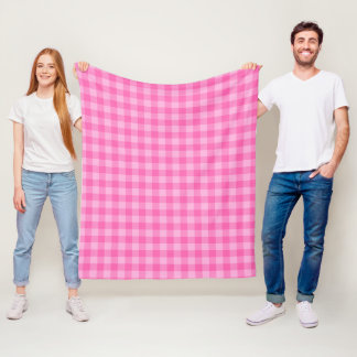 Couverture Polaire Vichy rose vif Buffalo à carreaux