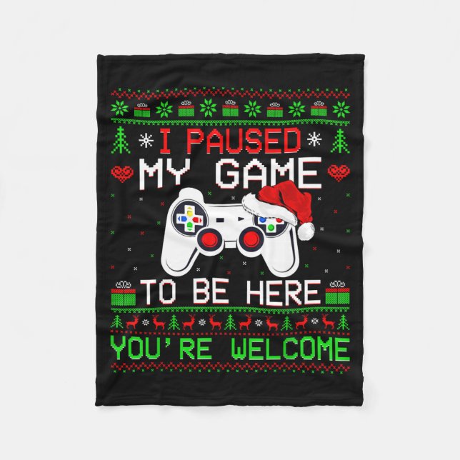 Couverture Polaire Video Game Christmas Ugly Sweater Funny Gamer Gami (Devant)