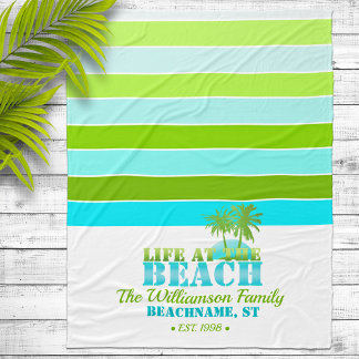 Couverture Polaire Vie à la plage Cool bleu/vert