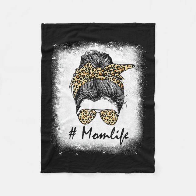 Couverture Polaire Vie Bleached Maman Vie Leopard Messager Bun Femmes (Devant)