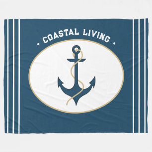 Couverture Polaire Vie côtière Corde d'Ancre bleue Turquoise marine