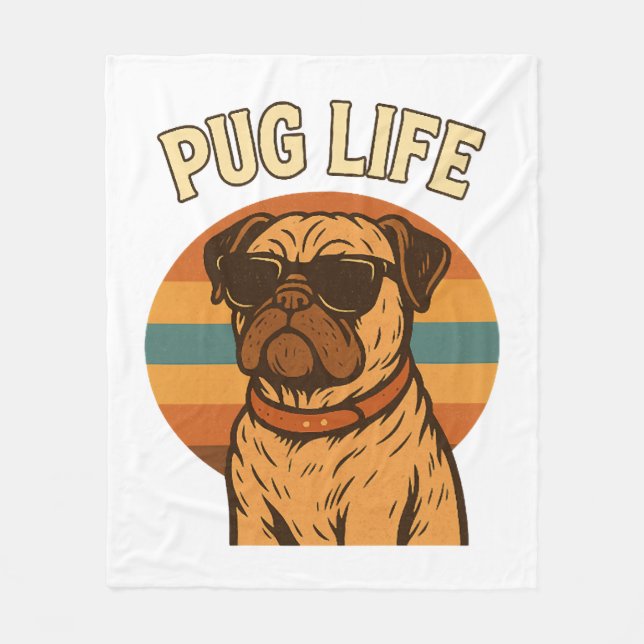 Couverture Polaire Vie de Pug (Devant)