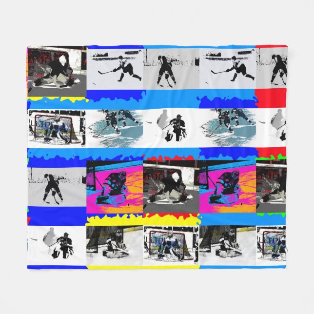 Couverture Polaire Vie d'un joueur de hockey - Hockey sur glace (Devant (Horizontal))