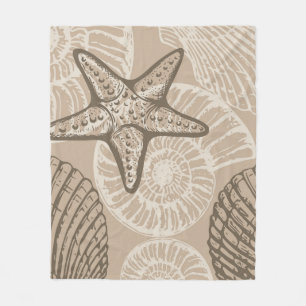 Couverture Polaire Vie marine côtière étoiles de mer et coquilles en 