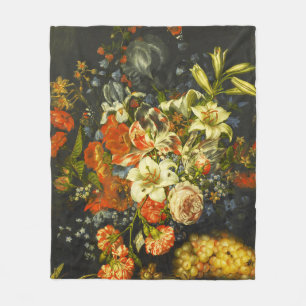 Couverture Polaire Vie morte avec fleurs et fruits