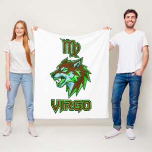 Couverture Polaire Vierge du zodiaque néon vert esthétique