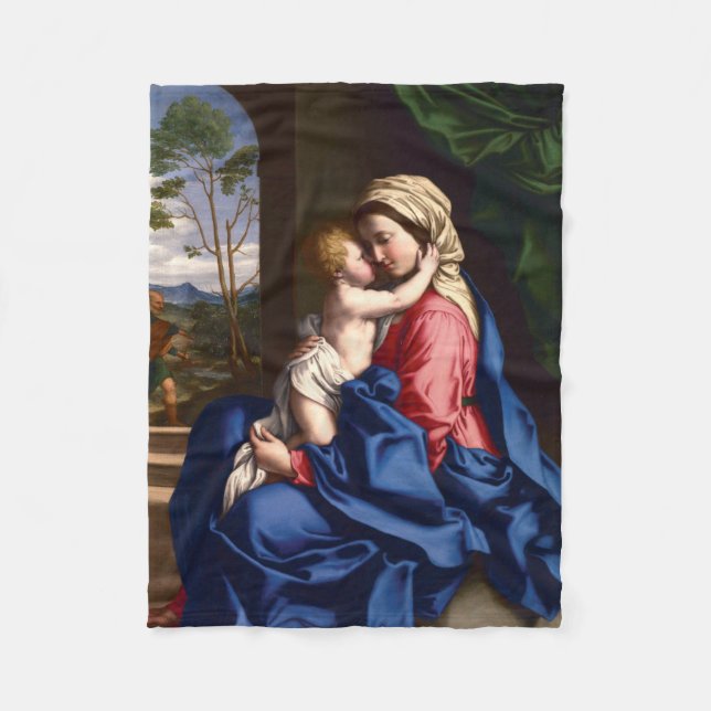 Couverture Polaire Vierge et enfant - Sassoferrato (Devant)