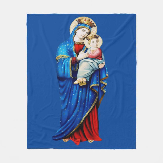 Couverture Polaire Vierge Marie avec Bébé Jésus (Devant)