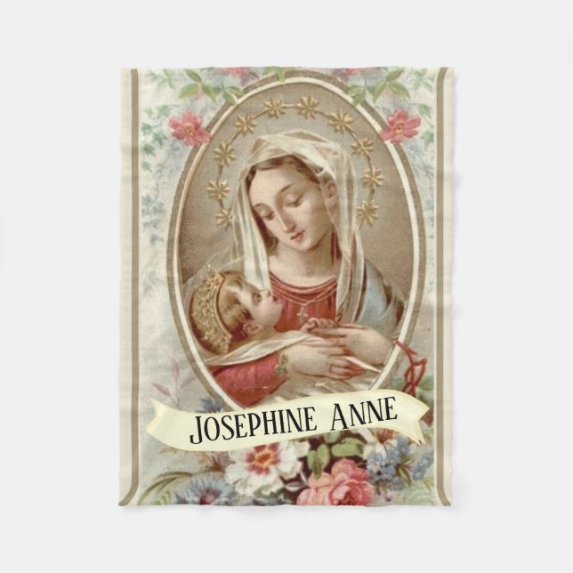 Couverture Polaire Vierge personnalisée Madonna Mary avec le bébé (Devant)
