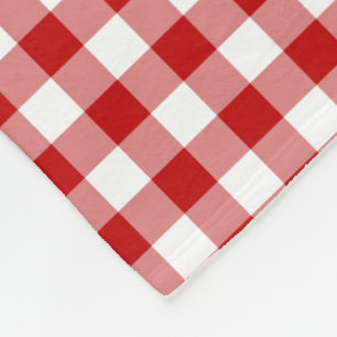 Couverture Polaire Vieux mode rouge et blanc En vichy Motif vérifié