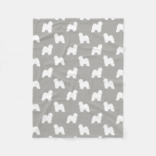 Couverture Polaire Vieux motif anglais de silhouettes de chien de