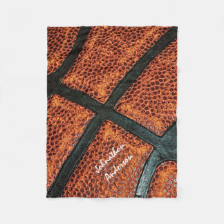 Couverture Polaire Vieux rétro motif de basket-ball avec le nom
