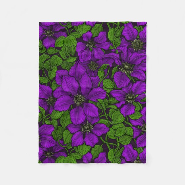 Couverture Polaire Vigne de Clematis pourpre (Devant)