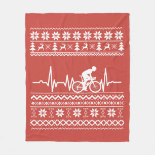Couverture Polaire Vilain pull Joyeux Noël à vélo