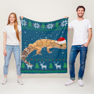 Couverture Polaire Vilain Sweater Animaux de Noël Père Noël Leopard G