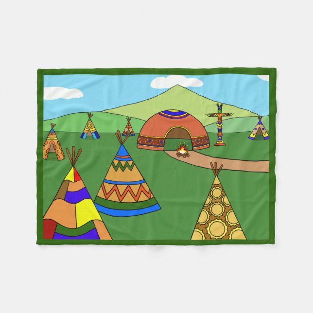 Couverture Polaire Village indien (Devant (Horizontal))
