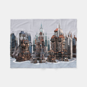 Couverture Polaire Ville de fantasy futuriste Art de paysage urbain S