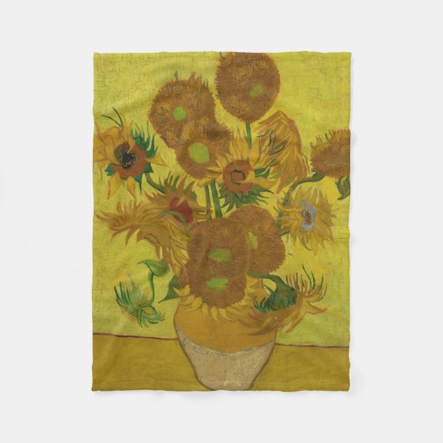 Couverture Polaire Vincent Van Gogh 15 Peinture de tournesols (Devant)