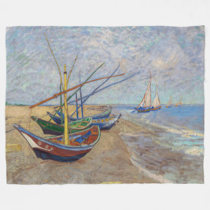 Couverture Polaire Vincent van Gogh - Bateaux de pêche sur la plage