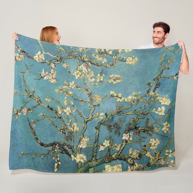Couverture Polaire Vincent van Gogh ~ Branches Avec Fleur D'Amandes (En situation)