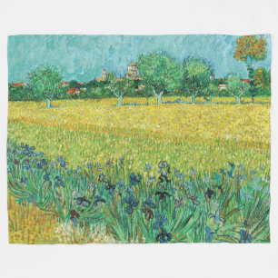 Couverture Polaire Vincent van Gogh - Champ avec Iris près d'Arles